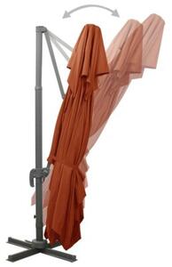 Parasol ogrodowy cantilever z podwójnym blatem, terakota 400x300 cm