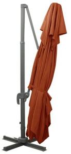 Parasol ogrodowy cantilever z podwójnym blatem, terakota 400x300 cm