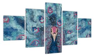 Obraz namalowanego pawia (125x70 cm)