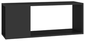 Szafka pod TV, czarna, 80x24x32 cm, płyta wiórowa