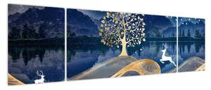 Obraz jelenia w pełni księżyca (170x50 cm)