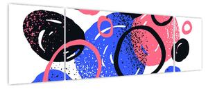 Obraz - Motyw z kółkami w żywych kolorach (170x50 cm)