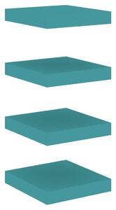 Półki ścienne, 4 szt., niebieskie, 23 x 23,5 x 3,8 cm, MDF