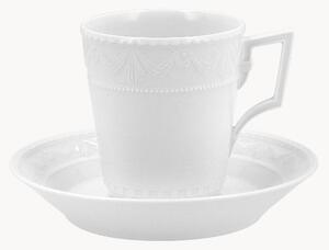 Ręcznie wykonana filiżanka ze spodkiem z porcelany Kurland