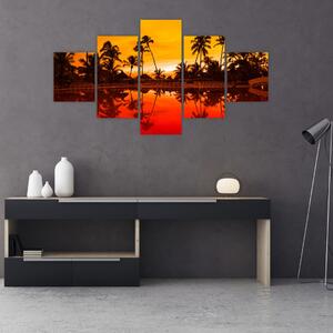 Obraz - Zachód słońca nad kurortem (125x70 cm)