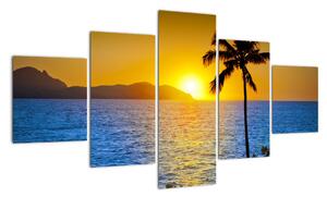Obraz - Zachód słońca nad morzem (125x70 cm)