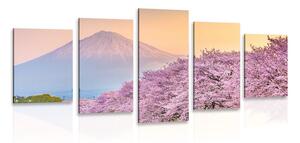 5-częściowy obraz piękna Japonia