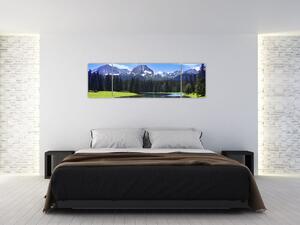 Obraz - Ośnieżone szczyty górskie (170x50 cm)