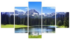 Obraz - Ośnieżone szczyty górskie (125x70 cm)