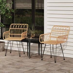 Krzesła ogrodowe, 2 szt., 56x64x80 cm, rattan pe