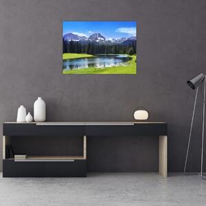 Obraz - Ośnieżone szczyty górskie (70x50 cm)