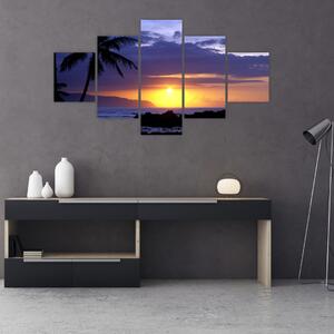 Obraz zachodu słońca nad morzem (125x70 cm)