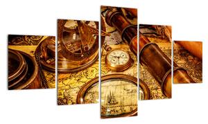 Obraz - Historyczne narzędzia marynarzy (125x70 cm)