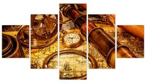 Obraz - Historyczne narzędzia marynarzy (125x70 cm)