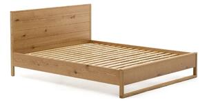 Łóżko dwuosobowe z litego drewna dębowego ze stelażem 180x200 cm Alguema – Kave Home