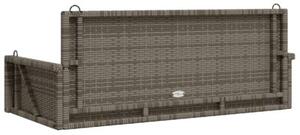 Ławka bujana, szara, 119x56x48 cm, polirattan