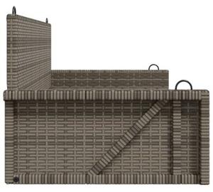 Ławka bujana, szara, 119x56x48 cm, polirattan