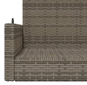 Ławka bujana, szara, 119x56x48 cm, polirattan