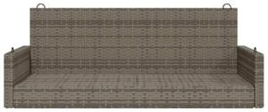 Ławka bujana, szara, 119x56x48 cm, polirattan