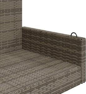 Ławka bujana, szara, 119x56x48 cm, polirattan