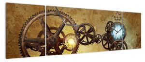Obraz starych mechanizmów zegarowych (170x50 cm)