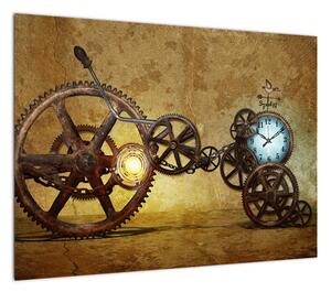 Obraz starych mechanizmów zegarowych (70x50 cm)