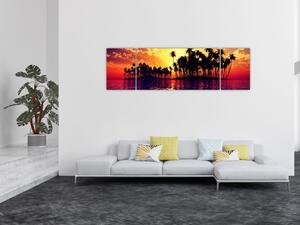 Obraz wyspy o zachodzie słońca (170x50 cm)