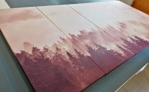 5-częściowy obraz mglisty las