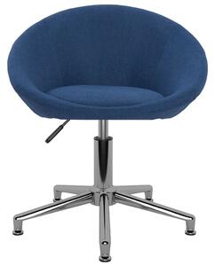 Obrotowe krzesło biurowe, niebieskie, tapicerowane tkaniną