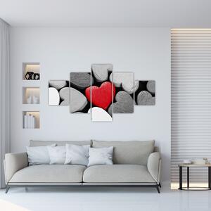 Obraz drewnianych serc (125x70 cm)