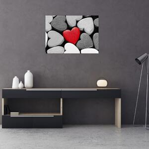 Obraz drewnianych serc (70x50 cm)