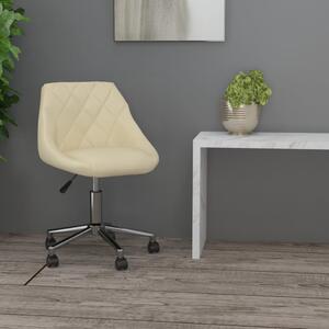 Obrotowe krzesło biurowe, kremowe, ekoskóra