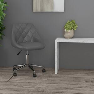 Obrotowe krzesło biurowe, szare, ekoskóra