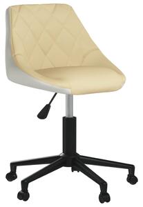 Obrotowe krzesło biurowe, kremowo-białe, sztuczna skóra