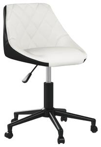 Obrotowe krzesło biurowe, biało-czarne, sztuczna skóra