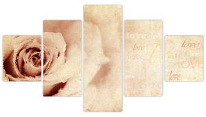 Obraz - Kwiat róży dla zakochanych (125x70 cm)