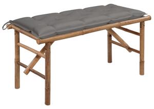 Składana ławka ogrodowa z poduszką, 118 cm, bambusowa