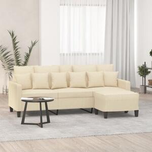 Sofa 3-osobowa, kremowa, 180 cm, tapicerowana tkaninÄ
