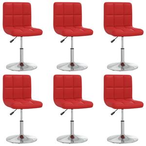 Krzesła stołowe, 6 szt., winna czerwień, obite sztuczną skórą