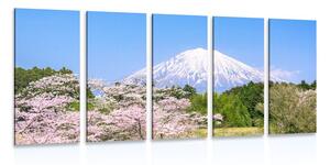 5-częściowy obraz wulkan Fuji