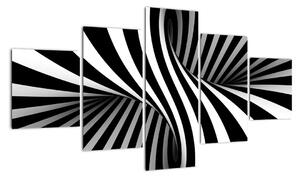 Abstrakcyjny obraz z paskami zebry (125x70 cm)