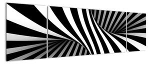 Abstrakcyjny obraz z paskami zebry (170x50 cm)