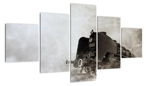 Obraz - Pociąg we mgle (125x70 cm)