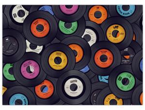 Obraz - Muzyczne płyty gramofonowe (70x50 cm)