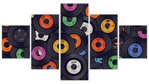 Obraz - Muzyczne płyty gramofonowe (125x70 cm)