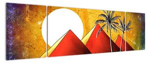Obraz malowanych egipskich piramid (170x50 cm)