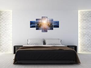 Obraz molo ze słońcem (125x70 cm)
