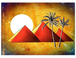 Obraz malowanych egipskich piramid (70x50 cm)