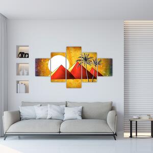 Obraz malowanych egipskich piramid (125x70 cm)