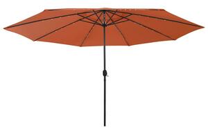 Parasol ogrodowy z LED, 400 cm, terakota